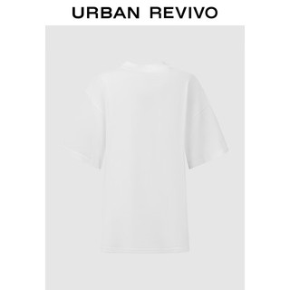 URBAN REVIVO 夏季女装休闲百搭撞色萌宠印花短袖T恤 UWU440081 本白 XS