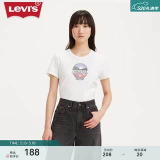 Levi's李维斯24春季女士印花T恤精致美观休闲百搭复古时尚 白色 17369-2505 M