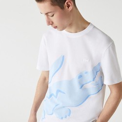 LACOSTE 拉科斯特 法国鳄鱼男装春夏logo图案印花圆领短袖T恤男士短袖上衣