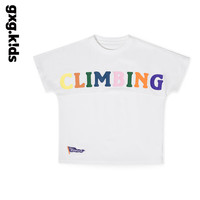 gxg.kidsGXG童装24夏季儿童T恤字母凉感圆领百搭棉质柔软简约短袖t 白色 130cm