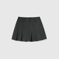 Gap 盖璞 女士纽扣百褶裙百搭半身裙 464949 黑色 30