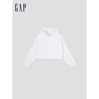 Gap 盖璞 女士连帽防晒衣短款轻薄短外套 874097 白色  M