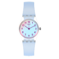 swatch 斯沃琪 瑞士手表活力冰蓝指针式防水石英女表小表盘 LK396