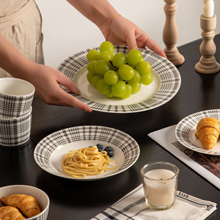 SUCCOHOMEWARE 美式复古简约餐具套装 家用陶瓷布纹碗碟盘整套 送人餐具伴手礼盒 布纹-小勺子 (2只装)