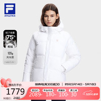 FILA 斐乐 官方女士羽绒服2023冬季简约基础健身运动连帽上衣鸭绒