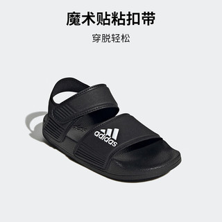 阿迪达斯（adidas）夏季男童凉鞋女童小童简约经典儿童休闲运动沙滩鞋 GW0344黑 38码/5uk/适合脚长23.5cm