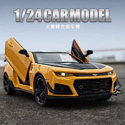 CHE ZHI 车致 1:24大黄蜂科迈罗合金车模型声光回力合金跑车模型儿童玩具车