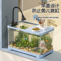 D-cat 多可特 魚缸水族箱塑料透明懶人金魚缸客廳陽臺家用造景中小型生態桌面缸