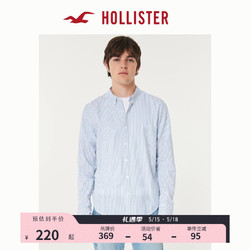 HOLLISTER 霍利斯特 24年春夏棉质长袖泡泡纱纽扣式衬衫 男 357847-1 蓝色条纹 M (180/100A)