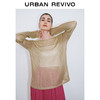 URBAN REVIVO 女士时尚简约气质金丝圆领长袖T恤 UWG440074