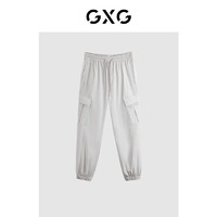 GXG男装 浅卡其口袋工装裤宽松休闲裤 24年夏G24X022006 浅卡其 175/L