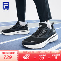 FILA 斐乐男鞋NUVOLE路跑鞋2024夏季柔云鞋跑步鞋运动鞋 骏马黑-BB 40.5