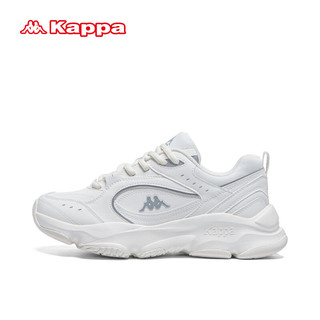 卡帕（Kappa）运动老爹鞋子女鞋2024厚底增高小白鞋 02CJ白色 39