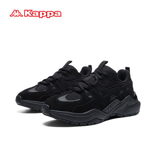 卡帕（Kappa）黑色运动老爹鞋子女鞋厚底增高鞋 03CJ黑色 38