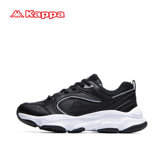 卡帕（Kappa）黑色运动老爹鞋子女鞋厚底增高鞋 02CJ黑色 36