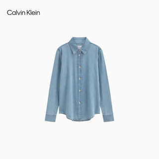 Calvin KleinJeans24春夏女士经典ck复古纯棉牛仔衬衫40WK840 N85-牛仔浅蓝 M