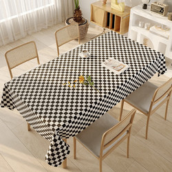 雨毅 桌布防水防油防燙PVC餐桌布桌面墊桌墊餐桌墊 菱形黑白140*180
