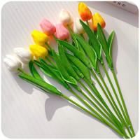 塔洛克（tulloch）郁金香假花仿真花擺設房間臥室客廳家居裝飾餐桌擺件干花永生花束 5色混裝10朵