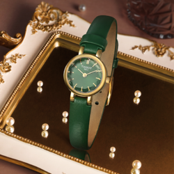 TISSOT 天梭 小可爱乐爱绿色皮带石英女表手表