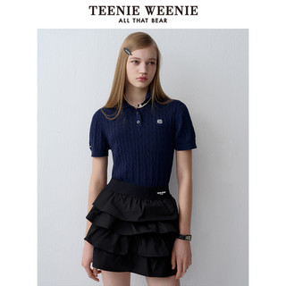 【明星同款】TeenieWeenie小熊2024夏学院POLO短袖针织T恤女