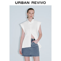 UR2024夏季女装魅力设计感解构镂空无袖开襟衬衫UWG240111 本白 XS