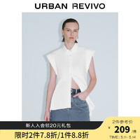 UR2024夏季女装魅力设计感解构镂空无袖开襟衬衫UWG240111 本白 M