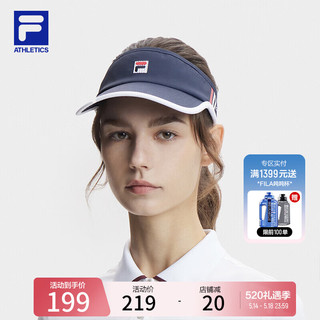 FILA 斐乐款空顶帽2024夏季网球运动帽遮阳帽鸭舌帽子 RD宝蓝-NV XS