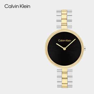 凯文克莱（Calvin Klein）CK手表小弹簧简约石英钢带黑盘女表52025100012