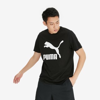 PUMA 彪马 夏季经典大logo棉质运动透气男式短袖运动T恤