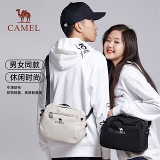 CAMEL 骆驼 单肩包 户外运动男女斜挎包健身小包休闲挎包骑行包单肩背包 米色