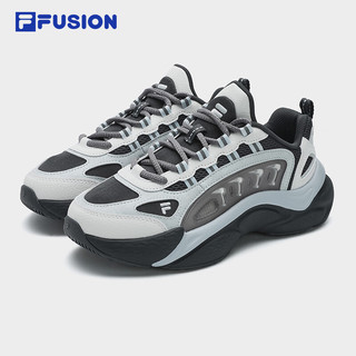 FILA FUSION斐乐潮牌女鞋SKY TRAIL DX复古潮鞋2024夏休闲鞋 阴影灰/雾蓝-DP 36.5