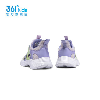 361°童鞋女童休闲鞋2024年夏季小童运动鞋儿童节 玫瑰水紫色/柔紫色/浅淡绿色 31码