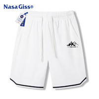 NASA GISS 潮牌短裤男美式高街运动篮球夏季大裤衩五分中裤子 白色 4XL