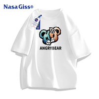 NASA GISS 官方潮牌联名短袖t恤男夏季简约纯棉上衣宽松大码体恤 白色 M
