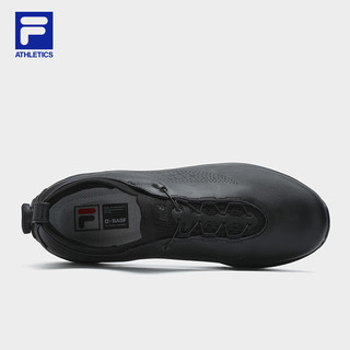 FILA 斐乐男鞋SPD PANTHER 2 LEA路跑鞋2024夏皮面玄豹鞋 黑-BA 41