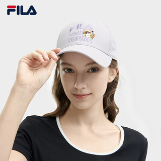 FILA 斐乐款棒球帽2024夏时尚休闲帽子运动帽遮阳帽 淡奶油紫-PU XS