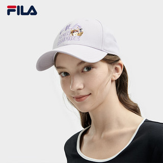 FILA 斐乐款棒球帽2024夏时尚休闲帽子运动帽遮阳帽 淡奶油紫-PU XS