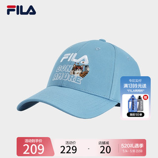 FILA 斐乐款棒球帽2024夏时尚休闲帽子运动帽遮阳帽 云山蓝-BU XS