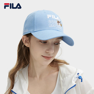 FILA 斐乐款棒球帽2024夏时尚休闲帽子运动帽遮阳帽 云山蓝-BU XS