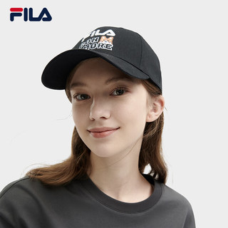 FILA 斐乐款棒球帽2024夏时尚休闲帽子运动帽遮阳帽 正黑色-BK XS