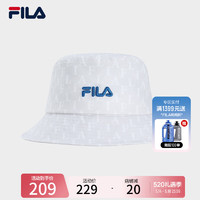 FILA 斐乐款圆帽2024夏时尚休闲帽遮阳帽渔夫帽盆帽 浅轻卡其-LK XS
