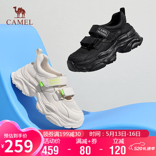 骆驼（CAMEL）老爹鞋女网面魔术贴增高厚底运动休闲鞋 L24S504110 米色 40 