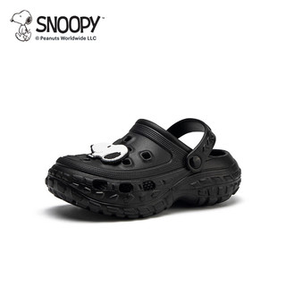 SNOOPY史努比童鞋儿童拖鞋男女童夏季防滑耐磨中大童家居凉拖洞洞鞋 黑色 32码 脚长20.0-20.7cm