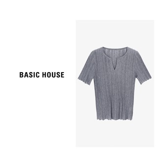 Basic House/百家好春季气质百搭宽松休闲时尚针织衫-B0624B5M622 黑色 M85-105斤