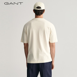 GANT甘特2024春季男士休闲通勤短袖T恤衫|2015050 奶白色130 XS