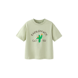 迷你巴拉（minibala）【mini亲子】迷你巴拉巴拉男女童短袖T恤纯棉亲子装231224117219 豆沙绿40063 105