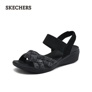 斯凯奇（Skechers）唯品灯塔凉鞋女夏季户外透气女子休闲时尚凉拖鞋163423 全黑色/BBK 36