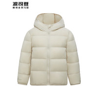 波司登（BOSIDENG）秋冬季儿童羽绒服短款轻薄保暖连帽男女童时尚百搭外套T40133550 燕麦色7185 165/84A