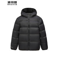 波司登（BOSIDENG）秋冬季儿童羽绒服短款轻薄保暖连帽男女童时尚百搭外套T40133550 黑色8056 165/84A