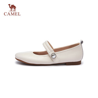 骆驼（CAMEL）2024春季浅口平底单鞋小皮鞋芭蕾舞鞋女玛丽珍鞋 L24S085077米白 34